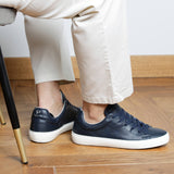 The Tumbled Leather - Navy Blue