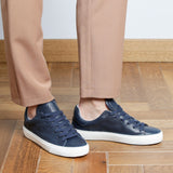 Tumbled Leather - Blu Navy