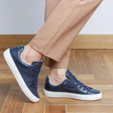 Tumbled Leather - Blu Navy