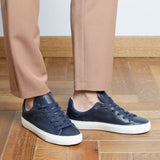The Tumbled Leather - Navy Blue